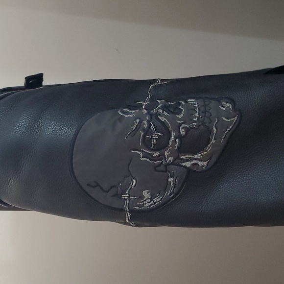 Men's First Racing Skull Barned wire leather Jacket - Picture 4 of 5